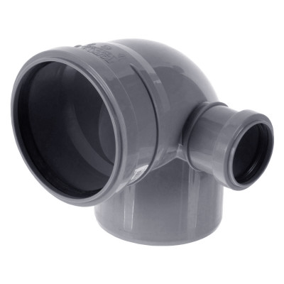 Отвод 110х90 с выходом 50 (правый) Политэк Отвод 110х90 с выходом 50 (правый) Политэк