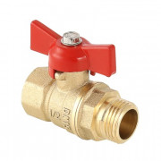 Кран шаровой «СТАНДАРТ» с ручкой-бабочкой и внутренней–наружной резьбой ⌀ 1/2-3/4"