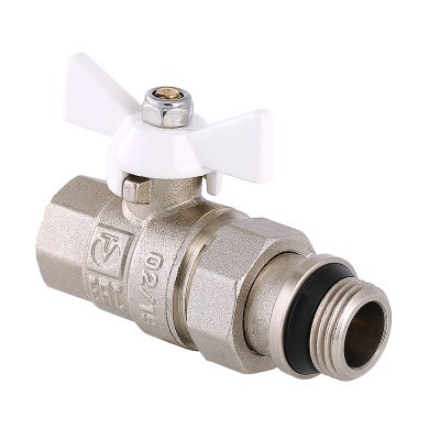 Кран шаровый "VALTEC" BASE с полусгоном ⌀ 1/2-3/4" внутр./нар. с доп. уплотнением белая бабочка Кран шаровый "VALTEC" BASE с полусгоном ⌀ 1/2-3/4" внутр./нар. с доп. уплотнением белая бабочка