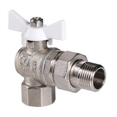 Кран шаровый "VALTEC" BASE с полусгоном угловой ⌀ 1/2-3/4" внутренняя/наружная белая бабочка Кран шаровый "VALTEC" BASE с полусгоном угловой ⌀ 1/2-3/4" внутренняя/наружная белая бабочка