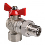 Кран шаровый "VALTEC" BASE с полусгоном угловой ⌀ 1/2-1" внутренняя/наружная