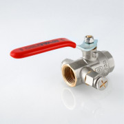 Кран шаровый ⌀ 1/2-1" внутр./внутр. с дренажем и воздухоотводчиком