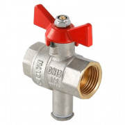 Кран шаровый "VALTEC" для подключения датчика темпемпературы ⌀ 1/2-1" внутр./внутр. бабочка