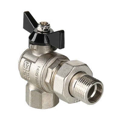 Кран шаровый "Perfect" с полусгоном угловой ⌀ 1/2"-3/4" внутр./наруж. Кран шаровый "Perfect" с полусгоном угловой ⌀ 1/2"-3/4" внутр./наруж.