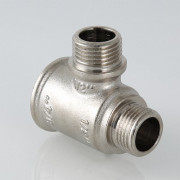 Фитинг резьбовой – тройник переходной с двумя переходами на наружную резьбу ø 1/2-3/4"