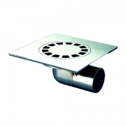 Трап мет. нрегул. гориз. d=50 мм 150х150 мм, гидрозатвор