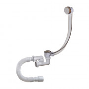 Сифон для ванны Orio 1 12х40, регул., п/автомат, с переливом и гиб. трубой