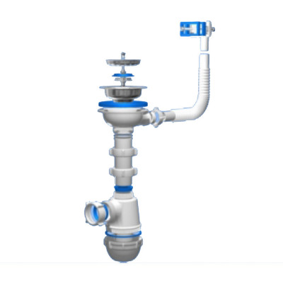 Сифон для мойки вып. 3 12х40 АНИ Грот с гибким прямоуг. переливом А0145S Сифон для мойки вып. 3 12х40 АНИ Грот с гибким прямоуг. переливом А0145S