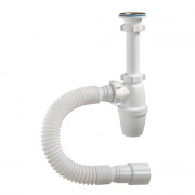 Сифон для раковины Orio 1 14х40 мм с удлин. патрубком и гибкой трубой