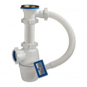 Сифон для раковины и мойки Orio 1 12х40 мм с выпуском и переливом