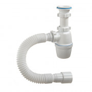 Сифон бутылочный Orio 1 12х40 мм с пластик. решеткой и гибкой трубой