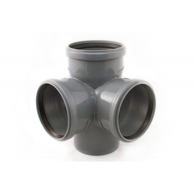 Крестовины полипропиленовые ø 50 - 110/90˚ двухплоскостные "Политэк" Крестовины полипропиленовые ø 50 - 110/90˚ двухплоскостные "Политэк"