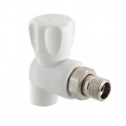 Кран шаровой полипропиленовый со сгоном угловой 90° ⌀ 20х1/2 и 25х3/4